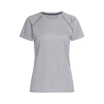 Se Stedman Active 140 Women Team Raglan Sølvgrå polyester Large Dame ved Timarco