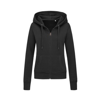 Stedman Active Hooded Sweatjacket For Women Sort Small Dame