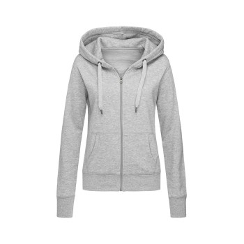 Se Stedman Active Hooded Sweatjacket For Women Gråmelerad Large Dame ved Timarco