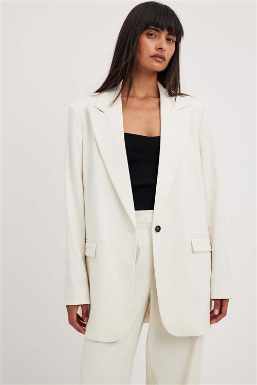 NA-KD Trend Stilren blazer i overstørrelse - Offwhite