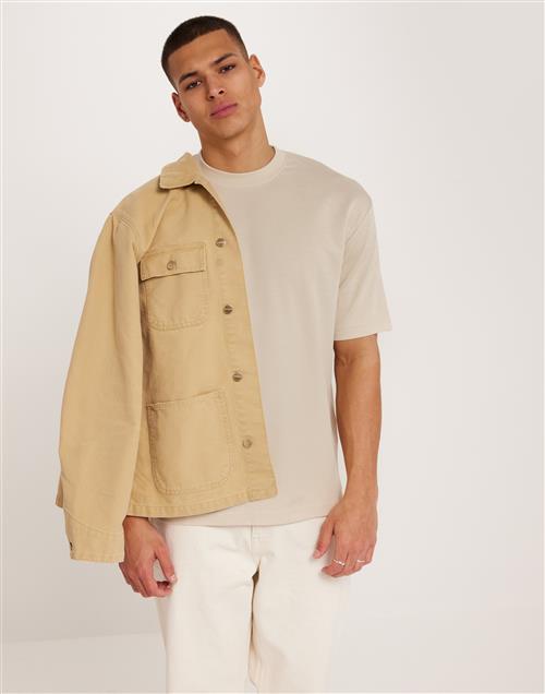 Selected Homme Slhlooseoscar Ss O-Neck Tee Noos Oversized t-shirts Beige