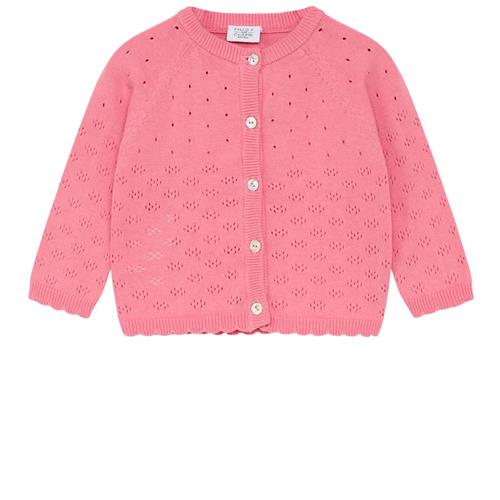 Se Hust&Claire Cillja Cardigan Flamingo | Lyserød | 68 cm ved Babyshop