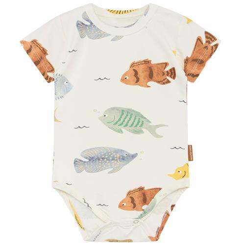 Se Hust&Claire Bob Mønstret Babybody Elfenben | Hvid | 74 cm ved Babyshop