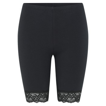 Decoy Mid-length Capri Leggings With Lace Sort økologisk bomuld X-Large Dame