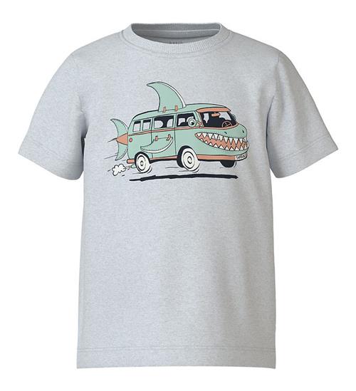 Se Name It Name It T-shirt - NmmVictor - Light Grey Melange/Shark Bus ved KidsWorld