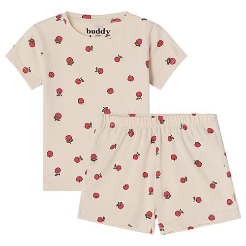 Se Buddy & Hope Molly GOTS Mønstret Pyjamas Med Æbler Cremefarvet | Hvid | 74/80 cm ved Babyshop