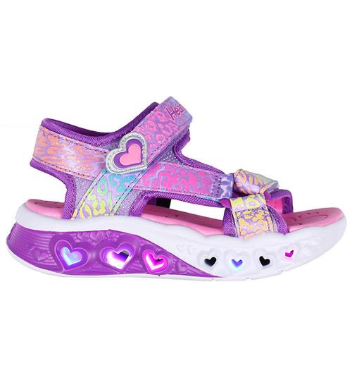 Se Skechers Sandaler m. Lys - Flutter Hearts - Lavender/Multi ved KidsWorld