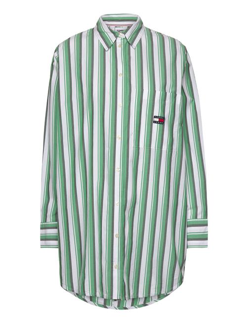 Tommy Jeans Tjw Ovr Stripe Shirt Dress Tommy Jeans Green