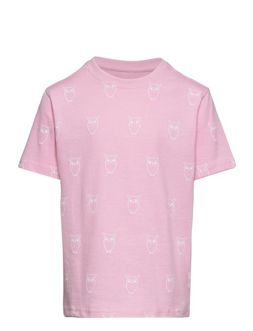 Knowledge Cotton Apparel Owl Aop T-Shirt - Gots/Vegan Knowledge Cotton Apparel Pink