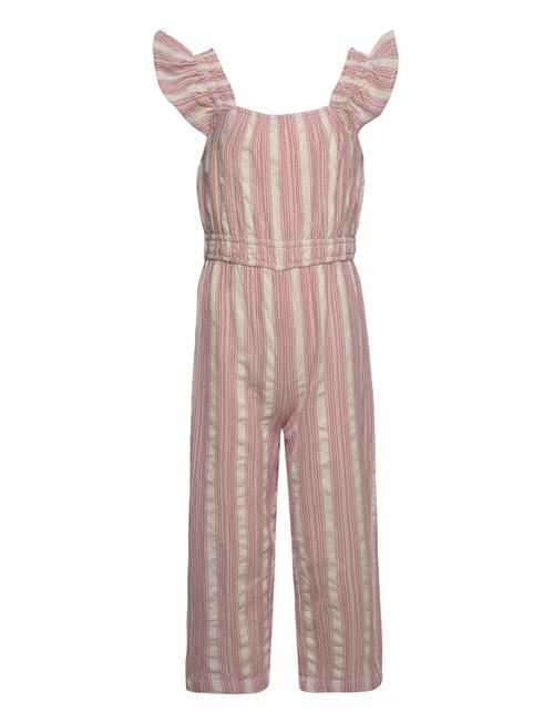 Mango Striped Cotton Jumpsuit Mango Pink