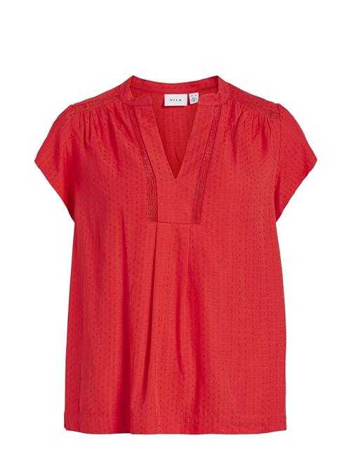 Vila Vinensa V-Neck S/S Top Vila Red