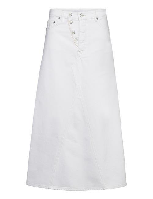 Ganni White Denim Double Fly Maxi Skirt Ganni White