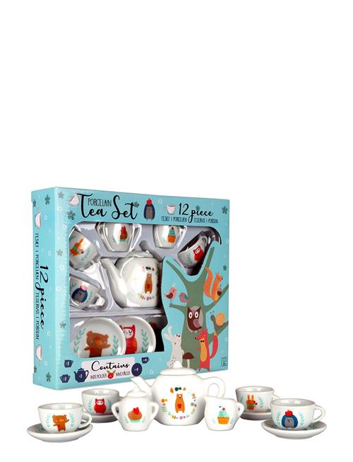 Se Barbo Toys Little Woodies - 12 Pcs Porcelain Tea Set Barbo Toys Patterned ved Booztlet