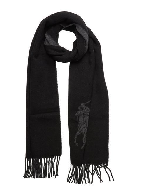 Se Polo Ralph Lauren Big Pony Fringe Wool-Blend Scarf Polo Ralph Lauren Black ved Booztlet