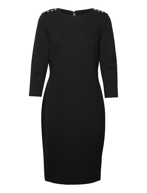 Se Lauren Ralph Lauren Ponte Three-Quarter-Sleeve Dress Lauren Ralph Lauren Black ved Booztlet