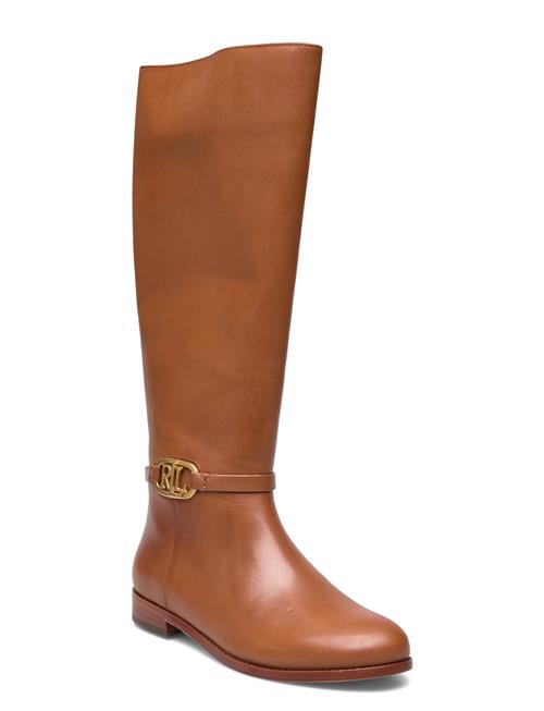 Se Lauren Ralph Lauren Bridgette Burnished Leather Tall Boot Lauren Ralph Lauren Brown ved Booztlet