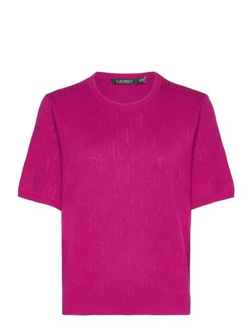 Lauren Ralph Lauren Monogram Jacquard Short-Sleeve Sweater Lauren Ralph Lauren Pink