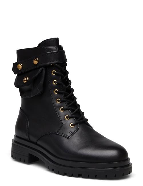 Cammie Burnished Leather Boot Lauren Ralph Lauren Black