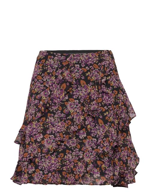 Floral Ruffle-Trim Georgette Skirt Lauren Ralph Lauren Purple