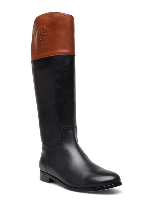 Justine Burnished Leather Riding Boot Lauren Ralph Lauren Black