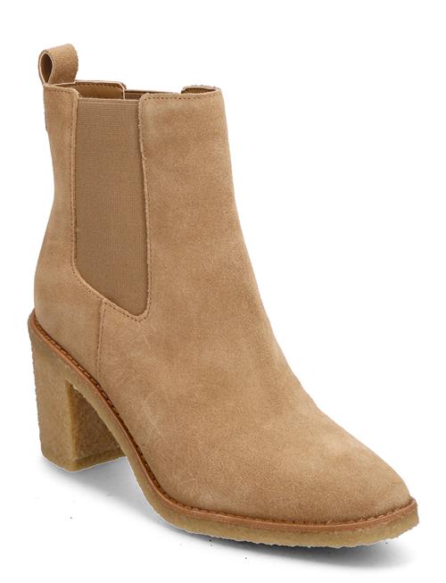 Lauren Ralph Lauren Marianna Water-Repellent Suede Bootie Lauren Ralph Lauren Beige