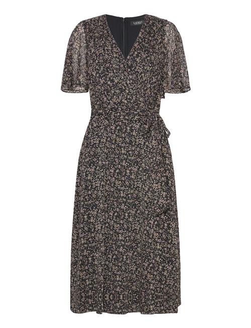 Lauren Ralph Lauren Floral Belted Crinkle Georgette Dress Lauren Ralph Lauren Black