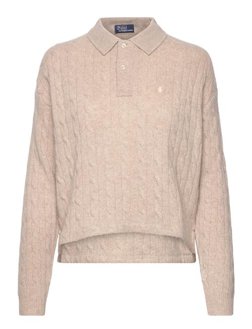 Se Polo Ralph Lauren Cable Wool-Cashmere Polo Shirt Polo Ralph Lauren Beige ved Booztlet