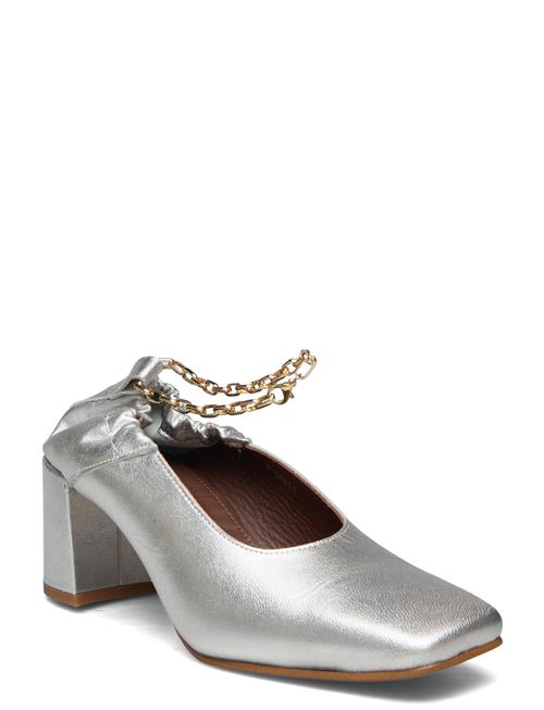 ALOHAS Agent Anklet Shimmer Silver Leather Pumps ALOHAS Silver