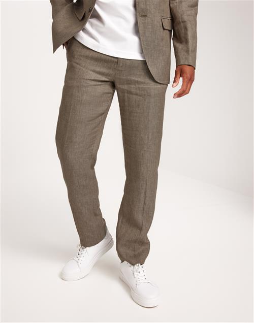 Selected Homme Slhregular-Will Linen Trs Noos Habitbukser Brownie