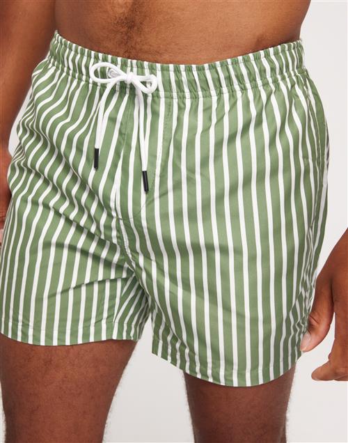 Only & Sons Onsted Life Swim Short Stripe Aop Badeshorts Hedge Green