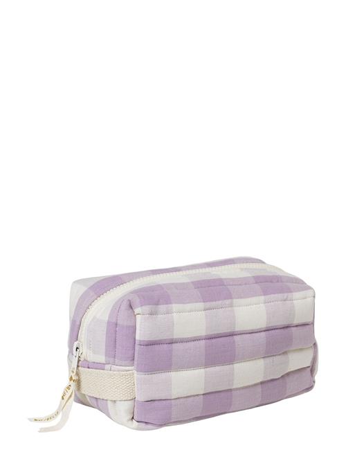 Quilted Toiletry Bag - Lilac Checks Fabelab Purple