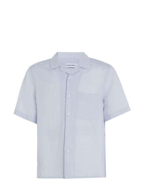 Calvin Klein Linen Cotton Cuban S/S Shirt Calvin Klein Blue