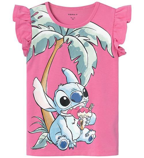 Se Name It Name It T-Shirt - NmfMiri Stitch - Pink Power ved KidsWorld