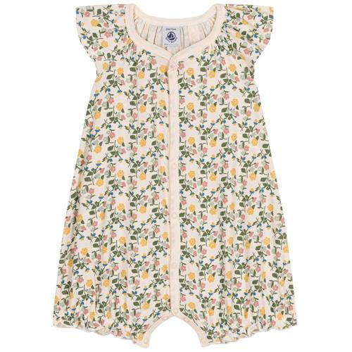 Petit Bateau Blomstret Romper Cremefarvet | Hvid | 6 months