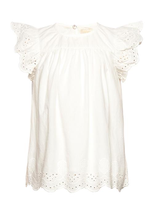 Se Creamie Top Ss Embroidery Creamie White ved Booztlet