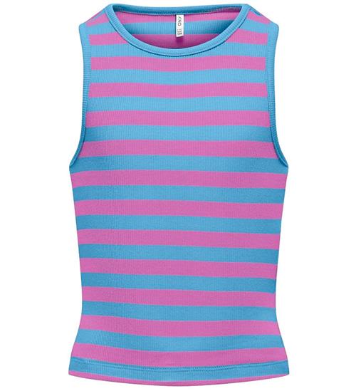 Se Kids Only Kids Only Top - Rib - KogNessa - Azure Blue/Rosebud ved KidsWorld