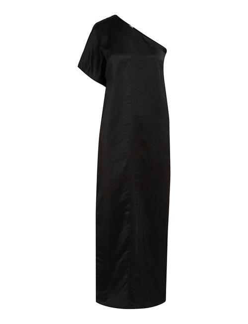 Calvin Klein Viscose Linen Shift Maxi Dress Calvin Klein Black