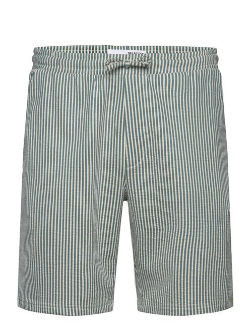 Selected Homme Slhregular-Ben Seersucker Jersey Shorts Selected Homme Green