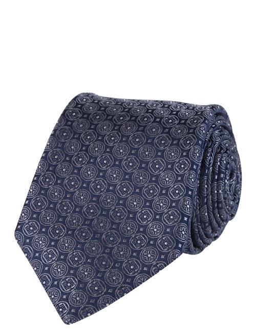 Geometric Pattern Silk Tie Portia 1924 Blue