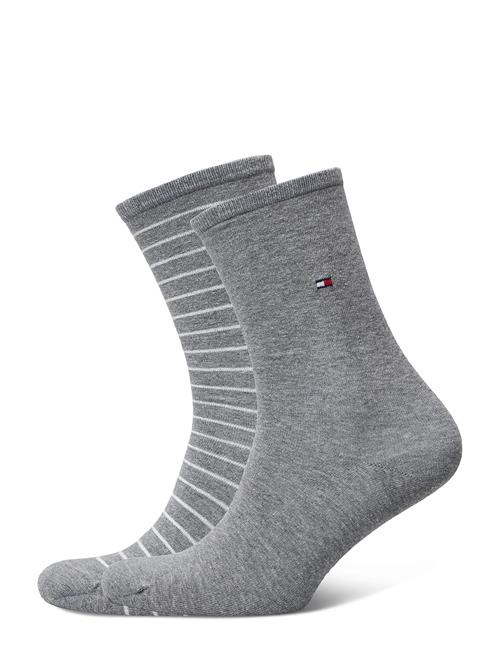 Se Tommy Hilfiger Th Women Sock 2P Small Stripe Tommy Hilfiger Grey ved Booztlet