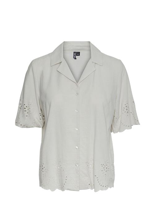 Pieces Pcalmina Ss Embroidery Shirt Bc Pieces White