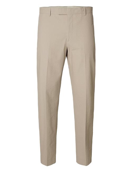 Se Selected Homme Slhreg-Smith Seersucker Trs Selected Homme Beige ved Booztlet