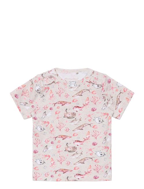 Se Minymo T-Shirt Ss Aop Minymo Patterned ved Booztlet