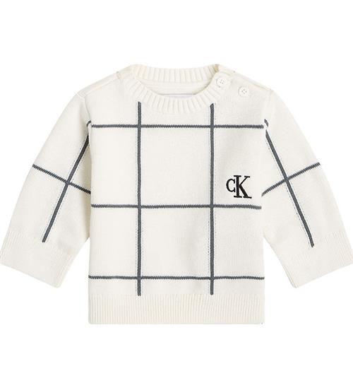 Se Calvin Klein Bluse - Strik - Soft Grid - Ivory ved KidsWorld