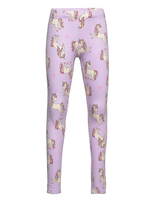 Lindex Leggings Br Aop Unicorn Lindex Purple