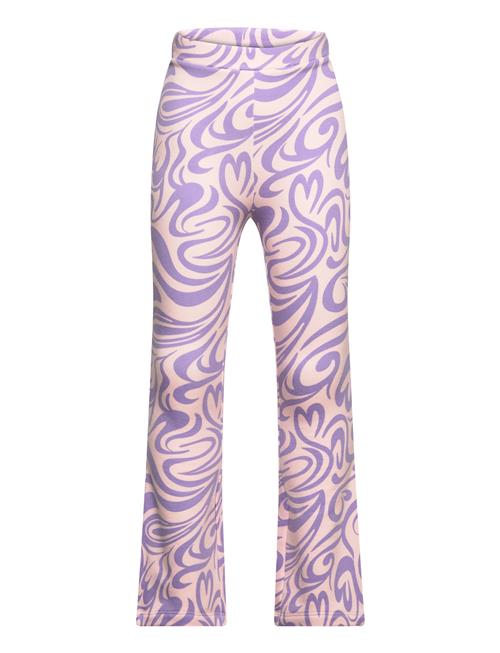 Lindex Leggings Soft Flare Aop Young Lindex Purple