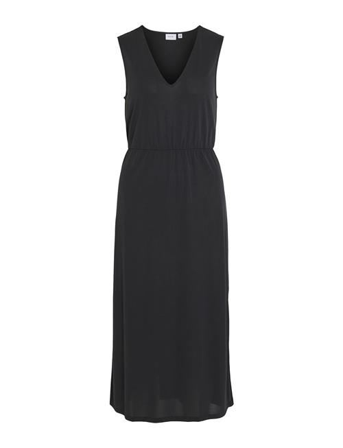 Se Vila Vimodala V-Neck S/L Midi Dress - Noos Vila Black ved Booztlet