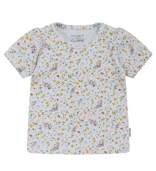 Se Hust and Claire Hust and Claire T-shirt - Rib - Blancalina - Water m. Blomster ved KidsWorld