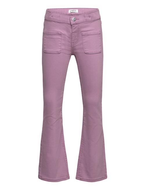 Lindex Trousers Flare Twill Stretch F Lindex Purple