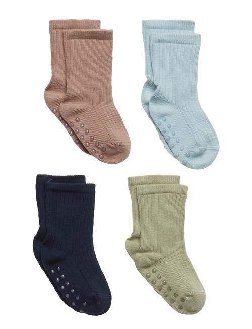 Lindex Sock 4P Ribb Sock Fashion Col Lindex Patterned